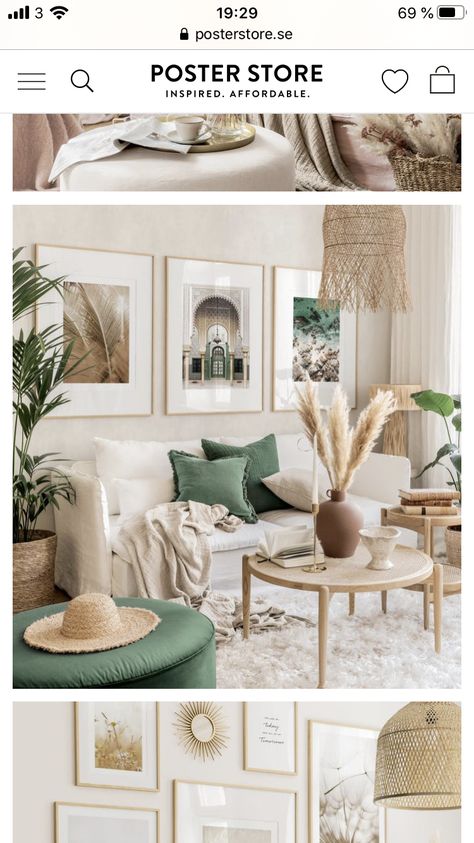 Beige And Sage Green Living Room, Cream And Sage Green Living Room, Green And Neutral Living Room, Beige And Green Living Room, Sage Living Room, Airy Home, Long Narrow Living Room, Green Living Room Decor, Green Living Room