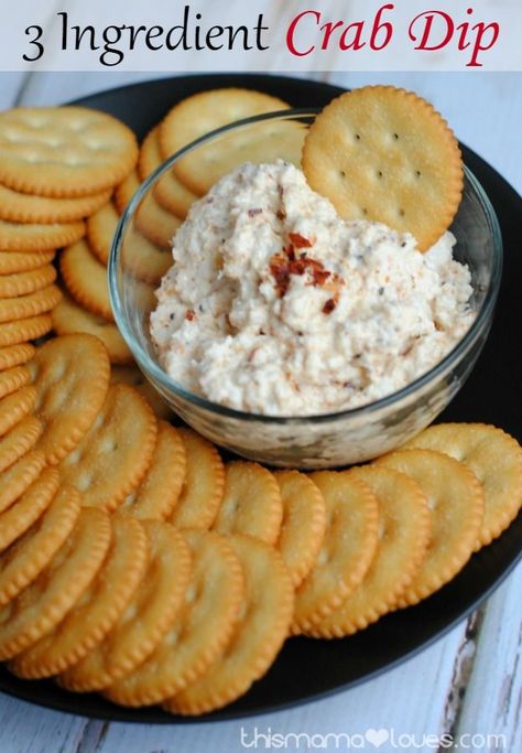 3 Ingredient Crab Dip- yep, 3 ingredients, takes 2 min to make and needs to chill a few hours. PERFECT for parties and tailgating! 3 Ingredient Crab Dip, Canned Crab Dip, Easy Crab Dip 3 Ingredients, Crab Dip Cold, Well Cover, Spicy Seasoning, Crab Dip, Dip Recipes Easy, Snack Dip