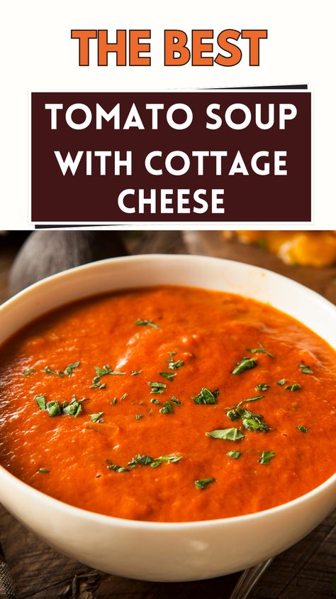 This creamy Cottage Cheese Tomato Soup is the ultimate comfort food with a protein-packed twist! Perfectly paired with a crispy grilled cheese, this meal is both hearty and satisfying. Ideal for lunch or dinner, it’s a delicious way to enjoy a classic soup with extra nutrition. Cottage Cheese Soup Recipes, Cottage Cheese Tomato Soup, Cottage Cheese Sauce Recipes, Cottage Cheese Tomato, Breastfeeding Food, Cottage Cheese Dinner, Easy Biscuits And Gravy, Crispy Grilled Cheese, Biscuits And Gravy Casserole