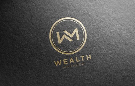 Wealth Manager Wm Logo Design Ideas, Wealth Logos, Wealth Management Logo, Wm Logo, Mw Logo, Management Logo, Property Logo, Office Logo, Name Card Design