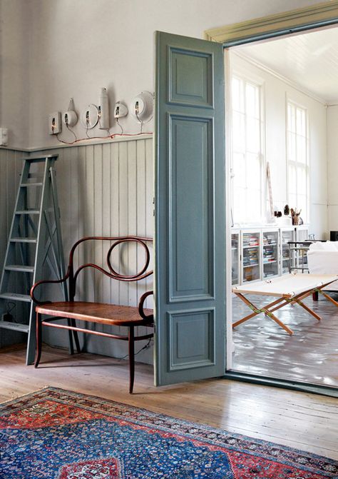 1890 Swedish Schoolhouse Turned Home — decor8 French Country Paint Colors, Country Paint Colors, French Country Color Palette, French Country Colors, French Country Interiors, French Country Design, Open Door, Artist House, Design Del Prodotto