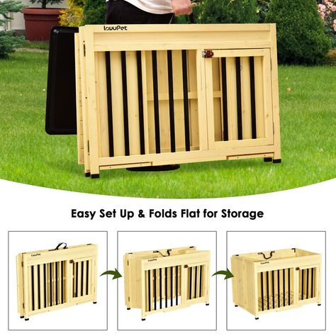 Cage For Dogs, Outdoor Dog Kennel, Wood Dog Crate, Wooden Dog Kennels, Wooden Dog Crate, Rent House, Dog Crate Furniture, Dog Kennel Outdoor, Wooden Dog