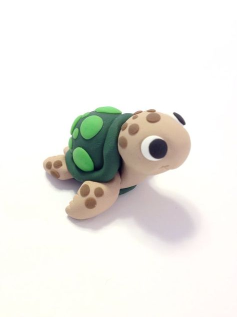 Turtle Craft, Clay Turtle, Maluchy Montessori, Clay Crafts For Kids, Baby Sea Turtle, Kids Clay, ดินปั้น Polymer Clay, Polymer Clay Figures, Clay Diy Projects