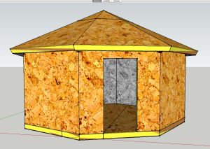 Octagon Cabin Kit Octagon Bedroom Layout, Octagon House Plans Layout, Octagon Cabin, Octagon Building, Build Your Own Cabin, Hexagon House, Yurt Home, Octagon House, Small Cabin Plans