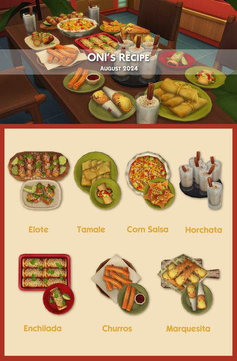 Oni Sims 4 Food, Sims 4 Mexican Food Cc, Sims 4 Latin Cc, Sims 4 Food Mod, Sims 4 Mexican Cc, Sims 4 Mexican, Sims 4 Food Cc, Summer Salsa Recipes, Brindleton Bay