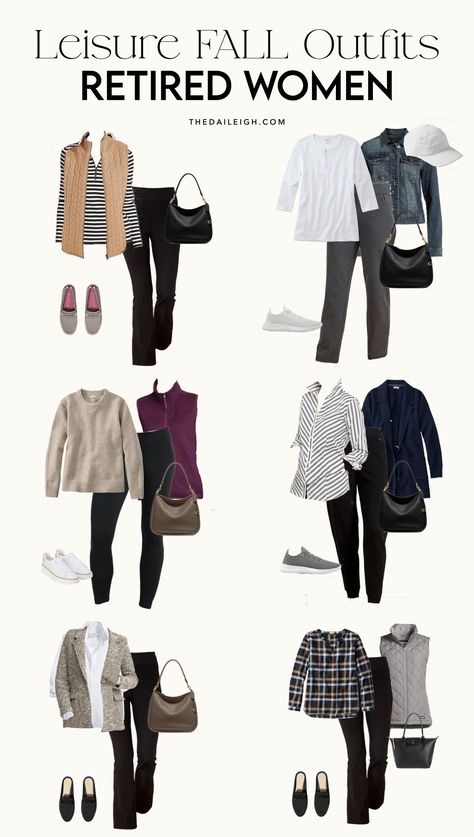 Fall Leisure Capsule Wardrobe for Retired Women, Leggings Outfits for Retired Women, What To Wear in Fall for Retired Women How To Dress In Your 70's, Classic Outfits For Women, Capsule Wardrobe Women, 2022 Outfits, Ideal Closet, Stylish Outfits For Women Over 50, Weekend Outfits, Over 60 Fashion, Capsule Outfits