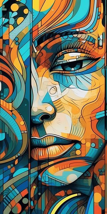 Beautiful 'Abstract womanPoster Print by PrintYourDigitalsPrinted on MetalEasy Magnet MountingWorldwide ShippingBuy online at DISPLATE. Human Painting, Pop Art Images, Colorful Oil Painting, Abstract Face Art, African Art Paintings, Nft Art, Book Art Drawings, African Art, Portrait Art