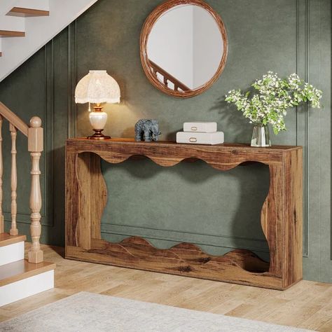 63 Inches Console Table with Storage Couch Table Behind, Table Behind Sofa, Long Entryway Table, Farmhouse Entryway Table, Behind Sofa, Console Table With Storage, Elegant Farmhouse, Porch Table, Retro Console