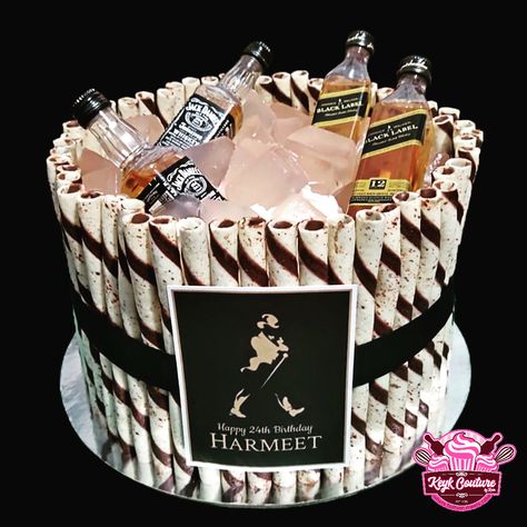 Johnnie Walker Cake, Johnny Walker Cake, Happy 24th Birthday, Johnny Walker, Special Cakes, 24th Birthday, Johnnie Walker, Special Cake, Food Decoration