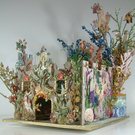 Artfully Musing: Welcome To My Studio Mermaid Dollhouse, Castle Diorama, Fairy Room, Gothic Dollhouse, Metal Fish, Art Appliqué, Art Study, Arte Inspo, Beach Crafts