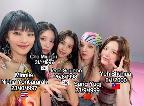 (g)i-dle Members Names, Gidle Names Members, G Idle Members Name, Gidle Members Name, G Idle Members, Kpop Group Names, Birthday Dates, Just Girl Things, Kpop Wallpaper