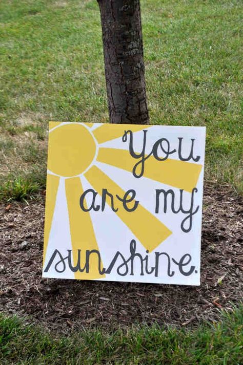 You are my sunshine canvas print on etsy! Sunshine Art, Baby Memories, Wooden Plaques, My Sunshine, Elements Of Art, You Are My Sunshine, I Love Girls, Diy Home Crafts, Diy Canvas