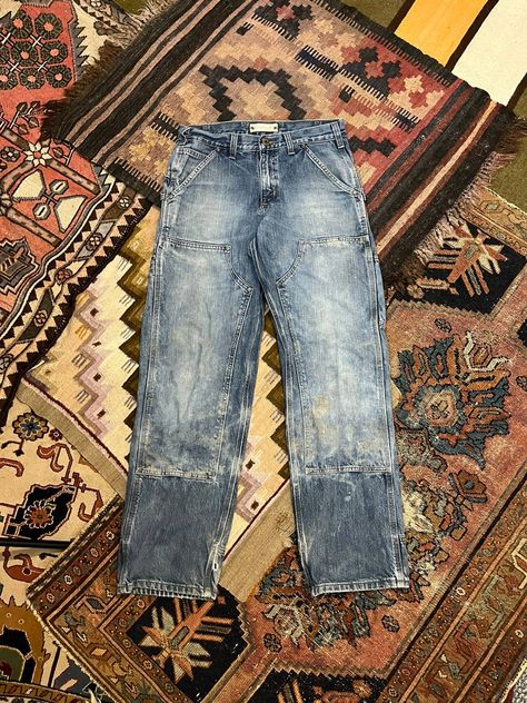 Vintage Vintage Carhartt denim double knee pants | Grailed Double Knee Carhartt, Knee Shorts, Double Knee Pants, Men's Bottoms, Knee Pants, Carhartt Pants, Vintage Carhartt, Carhartt Wip, Rock Revival Jean