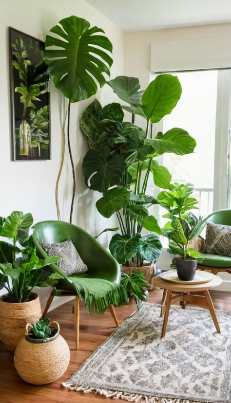 Houseplant Decor, Living Spaces Inspired Home, Plant Ladder, Houseplants Decor, Green Tile Bathroom, Light Pants, Modern Living Space, Houseplants Low Light, Tattoo Plant