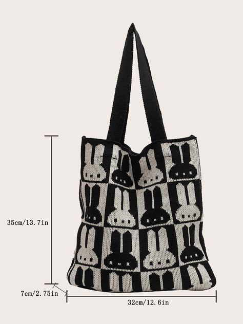 Womens Crochet Patterns, Rabbit Pattern, Cartoon Rabbit, Free Tote, Crochet Daisy, Tapestry Crochet Patterns, Bag School, Rabbit Cartoon, Bunny Crafts