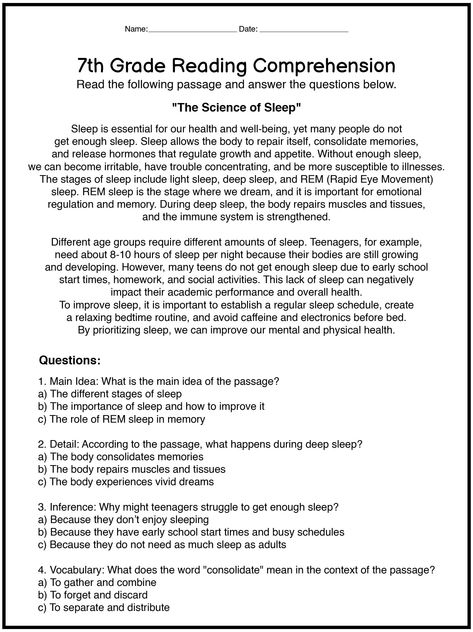 Printable English Worksheets 7th Grade Comprehension Grade 7 Comprehension Worksheets, English Worksheets For Grade 6, 6th Grade Worksheets Free Printable, Grade 6 English Worksheets, 7th Grade Worksheets Free Printable, Grade 7 Reading Comprehension Worksheets, Grade 6 Reading Comprehension Worksheets, 7th Grade Reading Comprehension, 7th Grade Worksheets