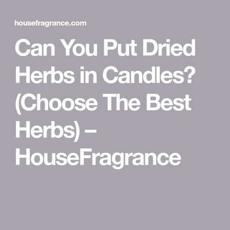 Can You Put Dried Herbs in Candles? (Choose The Best Herbs) – HouseFragrance House Fragrance, Candle Meaning, Making Candles, Candle Cover, Dried Herbs, Earthy Scent, Dry Plants, White Wax, Homemade Candles