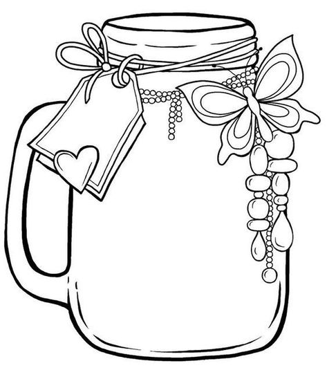 Mason Jar Printables Templates, Jar Outline, Easter Candy Crafts, Mason Jar Printables, Water Bottle Drawing, Halloween Bottle Labels, Sketchbook Challenge, Funky Fonts, Colored Mason Jars