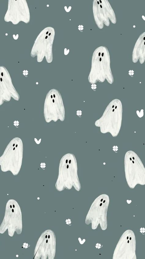 Iphone Wallpaper Spooky Aesthetic, Floral Ghost Wallpaper, Cute Halloween Homescreen, Ghost Wallpaper Desktop, Cute Ghost Wallpaper, Autumn Widgets, Ghost Background, Potential Wallpaper, Halloween Desktop Wallpaper