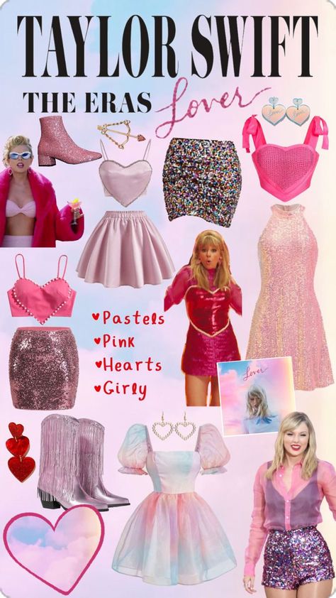 Lover Taylor Swift Era Aesthetic, Taylor Swift Aesthetic Outfits Lover, Lover Taylor Swift Moodboard, Eras Tour Outfit Lover Era, Taylor Swift Lover Fits, Lover Era Outfit Inspiration, Taylor Swift Lover Era Aesthetic Outfits, Lover Inspired Eras Tour Outfits, Lovers Outfit Taylor Swift