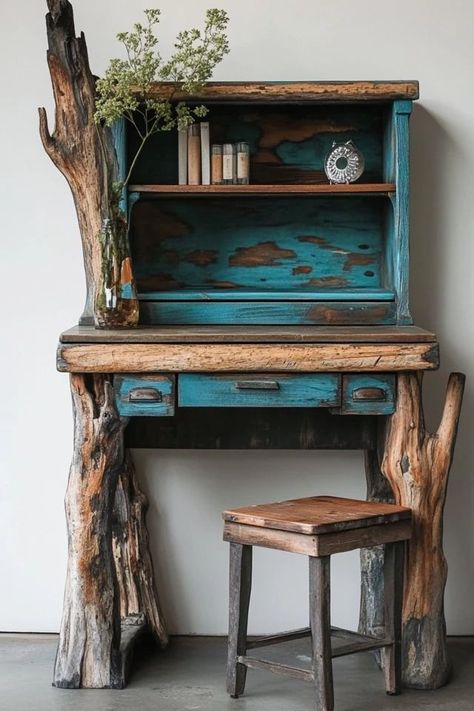 Furniture Repurpose Ideas, Upcycling Furniture Ideas, Thrift Flip Furniture, Upcycled Side Table, Salvaged Furniture, Furniture Upcycling, Upcycling Furniture, Fantasy Furniture, Unusual Furniture