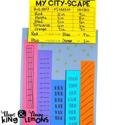 My City-Scape:  Students create a city-scape and measure the buildings.  Students estimate and measure Measurement Hands On Activities, Measurement 1st Grade Activities, Fun Measurement Activities For 2nd Grade, 3rd Grade Measurement Activities, Hands On Measurement Activities 2nd Grade, Length Activities Grade 2, Measurement Activities 2nd Grade, Teaching Measurement 2nd Grade, Measurement Centers 2nd Grade