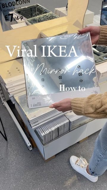 Mirror Tile Ideas, Walmart Mirror Hack, Garage Gym Design, Ikea Mirrors, Ikea Billy Hack, Ikea Mirror Hack, Mirror Hack, Ikea Organization Hacks, Ikea Craft Room