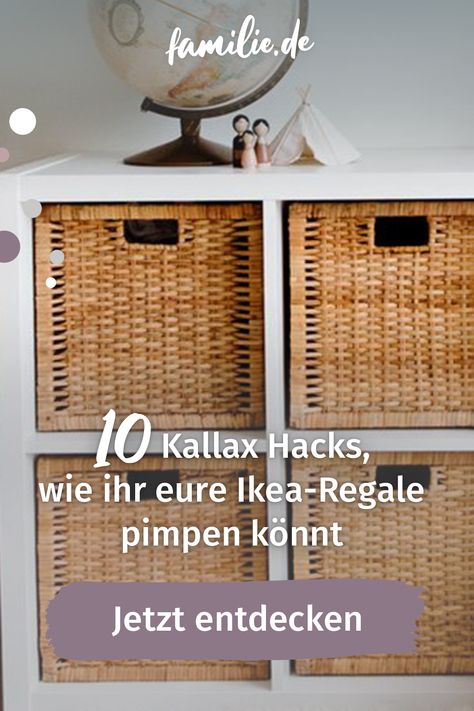 Kallax Hacks: 10 Ideen, wie ihr eure Ikea-Regale pimpen könnt Kallax Im Bad, Ikea Regal Hack, Ikea Hacks Kallax Regal, Ikea Life Hacks, Kallax Box, Expedit Hack, Diy Kallax, Ikea Playroom, Kallax Hack