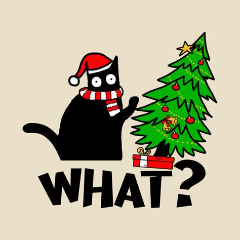 Cat Emotions, October Funny, Black Cat Christmas, Christmas Loading, Funny Black Cat, Sublimation Ideas Projects Inspiration, Bakery Display, Christmas Doodles, Sublimation Ideas