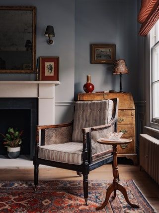 Anna Haines brings warmth and colour to a Georgian flat in Marylebone | House & Garden Grey Wooden Floor, Georgian Furniture, Georgian House, Interior Design Consultation, Marble Table Lamp, Cottage Interior, London House, Georgian Homes, Cottage Living