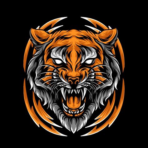 Upper Arm Tattoos For Guys, Head Illustration, Upper Arm Tattoos, Angry Face, Neon Logo, Shirt Illustration, Tiger Face, Background Wallpaper For Photoshop, Arm Tattoos For Women