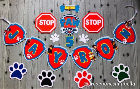 Paw Patrol Birthday Banner, Paw Patrol Decorations, Simple Birthday Decorations, Patrol Party, Paw Patrol Party, Paw Patrol Birthday, Party Props, 5th Birthday, Birthday Banner