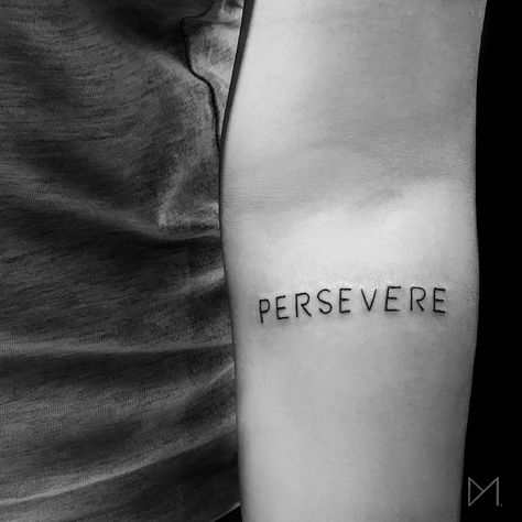 Persevere Tattoo Persevere Tattoo Fonts, Persevere Tattoo, Perseverance Tattoo, Fonts Lettering, Knee Tattoo, Mandala Tattoo, Tattoo Lettering, Tattoo Fonts, Rose Tattoo