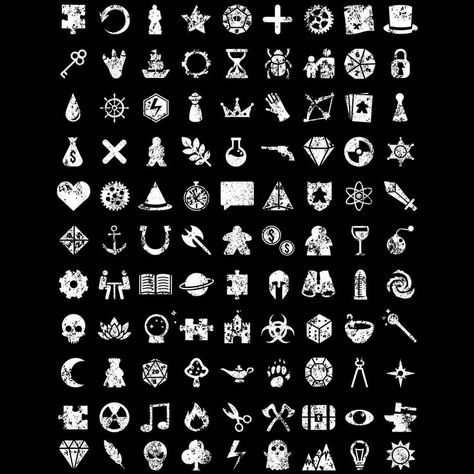 Game Elements Design, Game Iconography, Video Game Symbols, Boardgame Design, Game Symbols, Board Game Store, Game Icon Design, Mission Game, Pictogram Design