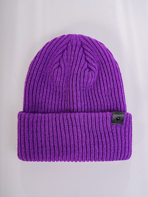 Simple Knit Hat, Purple Beanie, Hat Y2k, Wash Baseball Cap, Orange Hats, Purple Hats, Brown Hats, Black Hot Pink, Women's Beanie