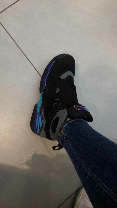 ❁ Pinterest: @0kaii ❁ Aqua 8 Jordans Outfit, 8s Jordans, Jordan 8 Outfit, Jordan 8s, Jordan Aqua, Jordan Shoes Girls, Jordan Shoes Retro, Shoes Sneakers Jordans, Jordan 8