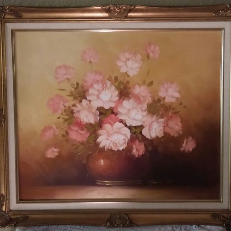 Recently listed this fantastic still life pink rose oil painting signed and framed by the well know artist Robert Cox. Rose Oil Painting, Rose Oil, Painted Signs, New Photo, Pink Rose, The Well, Still Life, Oil Painting, The Past