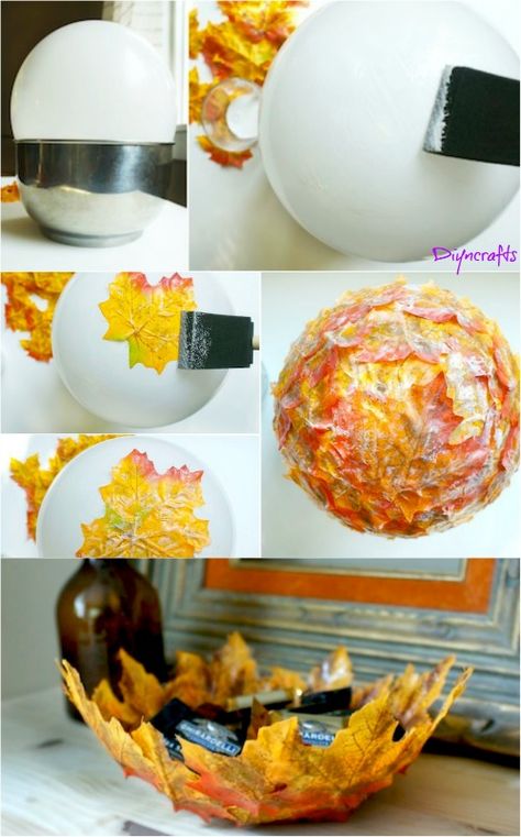 You can learn how to create beautiful autumn decorations with these adorable DIY autumn leaf bowls. With just a few basic supplies, you can add these bowls to your autumn décor. What a fun and easy project! We found this over at that we found at hellolucky . The bowls take very little time to create and you can make them in so many different sizes and styles. There’s a full video tutorial that shows you exactly what to do, from choosing your supplies to making the bowl in any size you need. With Leaf Bowl, Diy Bowl, Diy Case, Leaf Bowls, Leaf Crafts, Fall Crafts Diy, Autumn Crafts, Fall Leaf, Beautiful Autumn