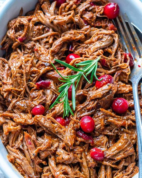 Easy Slow Cooker Cranberry Beef Brisket | Healthy Fitness Meals Cranberry Brisket, Cranberry Sauce Crockpot, Beef Brisket Recipe, Slow Cooker Brisket, Fitness Meals, Brisket Recipe, Beef Brisket Recipes, Cauliflower Mashed Potatoes, Cranberry Sauce Recipe