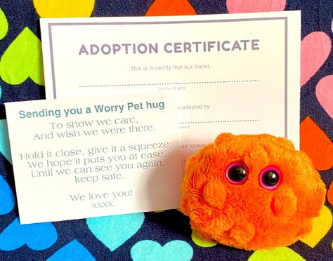 Worry Pet, Craft Room Signs, Craft Shelves, Pocket Hugs, Miss You Gifts, Crochet Halloween, Pocket Pet, Adoption Certificate, Comfort Gifts