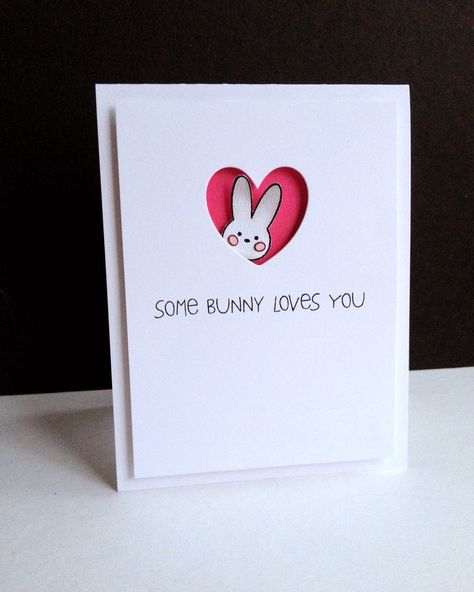 For Boyfriend, Some Bunny Loves You, Boyfriend Diy, Spring Cards, Valentines Gift, Creative Cards, Easter Cards, Love Cards, Paper Cards