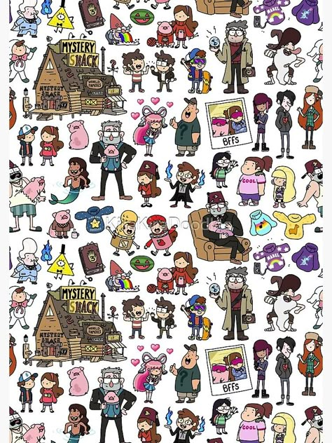 "Cute Gravity Falls Doodle" Spiral Notebook by KiraKiraDoodles | Redbubble Gravity Falls Wallpaper, Gravity Falls Journal, Doodle Journal, Free Fall Printables, Desenhos Gravity Falls, Fall Art Projects, Cute Easy Doodles, Gravity Falls Comics, Gravity Falls Art