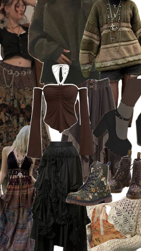 Witchy aesthetic/ cottage core/ Grunge? Cottagecore X Grunge, Grunge Cottagecore Outfits, Witchy Aesthetic Outfit, Witchy Cottagecore, Cottagecore Grunge, Grunge Cottagecore, Witchy Aesthetic, Cottagecore Outfits, Fairy Grunge