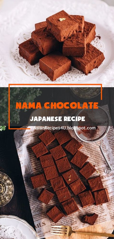 Rich, smooth, and decadent homemade Nama Chocolate! Made with quality dark chocolate and fresh cream, this ROYCE’s copycat chocolate is truly a special treat. It’s one of the most popular gifts from Japan, but you can easily make it at home #Japanese #Recipes #Chocolate Royce Nama Chocolate Recipe, Nama Chocolate Recipe, Nama Chocolate, Japanese Chocolate, Creative Breakfast, Recipes Chocolate, Chocolate Dreams, Japanese Recipes, Popular Gifts