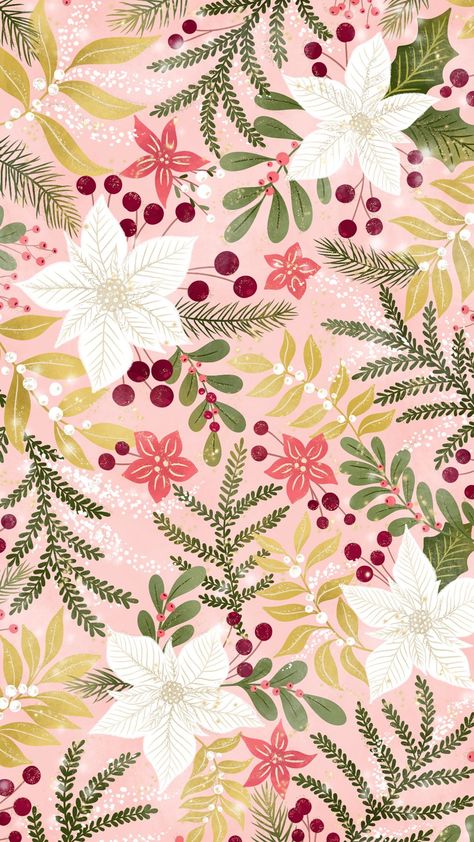 Welcome December, Christmas Papers, Vintage Flowers Wallpaper, Xmas Wallpaper, Print Design Art, Ipad Background, Christmas Phone Wallpaper, Cute Christmas Wallpaper, Holiday Wallpaper