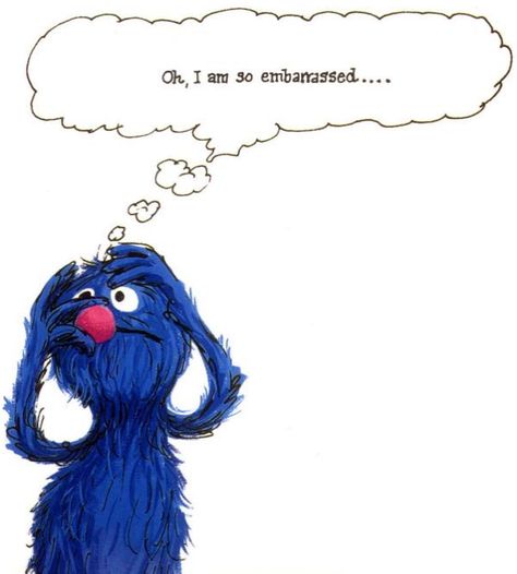 Grover: "Oh, I am so embarrassed..." From The Monster at the End of This Book Monster At The End Of This Book, Grover Tattoo, Book Tattoo, Doodles Zentangles, Jim Henson, Children's Literature, Girl Party, Funny Me, Party Girls