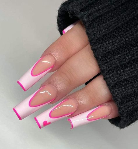 Unghie Sfumate, Cute Acrylic Nail Designs, Simple Acrylic Nails, Long Acrylic Nails Coffin, Acrylic Nails Coffin Pink, Long Square Acrylic Nails, Bling Acrylic Nails, Acrylic Nails Coffin Short, Nagel Inspo