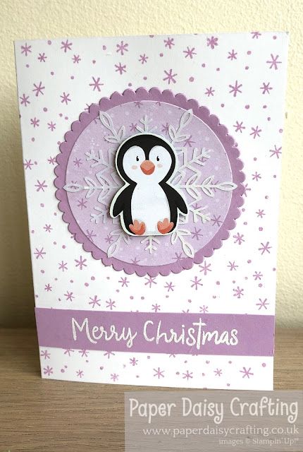 Stampin Up Penguin, Penguin Christmas Cards, Pop Up Christmas Cards, Holiday Cards Handmade, Stamped Christmas Cards, Paper Daisy, Christmas Card Inspiration, Stampin Up Christmas Cards, Christmas Card Crafts