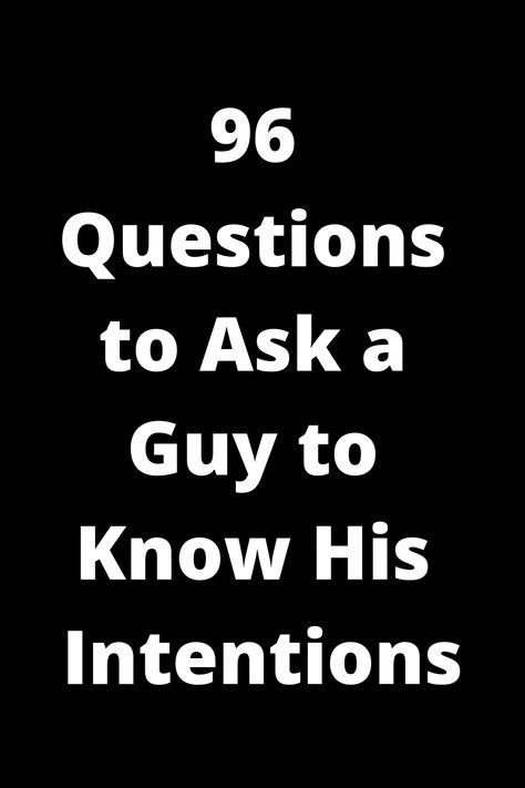 Discover the key to understanding his intentions with these 96 thought-provoking questions to ask a guy. Whether it's a new interest or a long-term partner, sparking meaningful conversations can deepen your connection and bring clarity to your relationship. Dive into these questions and unlock valuable insights into his thoughts, feelings, and aspirations. Strengthen your bond by exploring important topics together and building a foundation of trust and communication. What If Questions Relationships, Question To Deepen Your Relationship, Intentional Questions To Ask Boyfriend, Emotional Connection Questions, Important Questions To Ask Your Partner, Questions To Ask Your Partner To Deepen Connection, Dealing With Jealousy, Questions To Ask A Guy, Casual Relationship