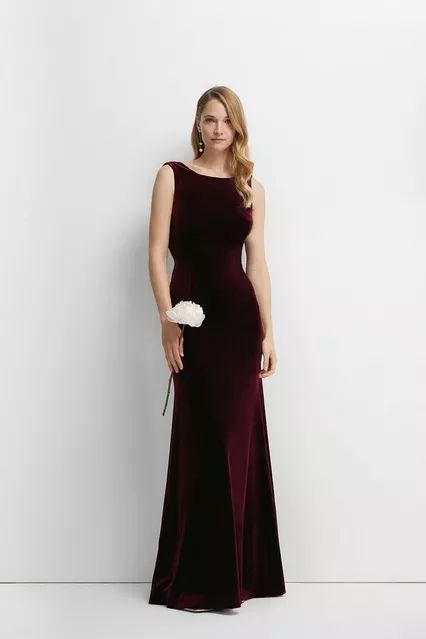 Occasion Wear | Coast Red Velvet Maxi Dress, Bridesmaids Maxi Dress, Classy Evening Gowns, Cowl Back Dress, Dress To Jumpsuit, Winter Bridesmaids, Winter Bridesmaid Dresses, Stunning Bridesmaid Dresses, Velvet Bridesmaid Dresses